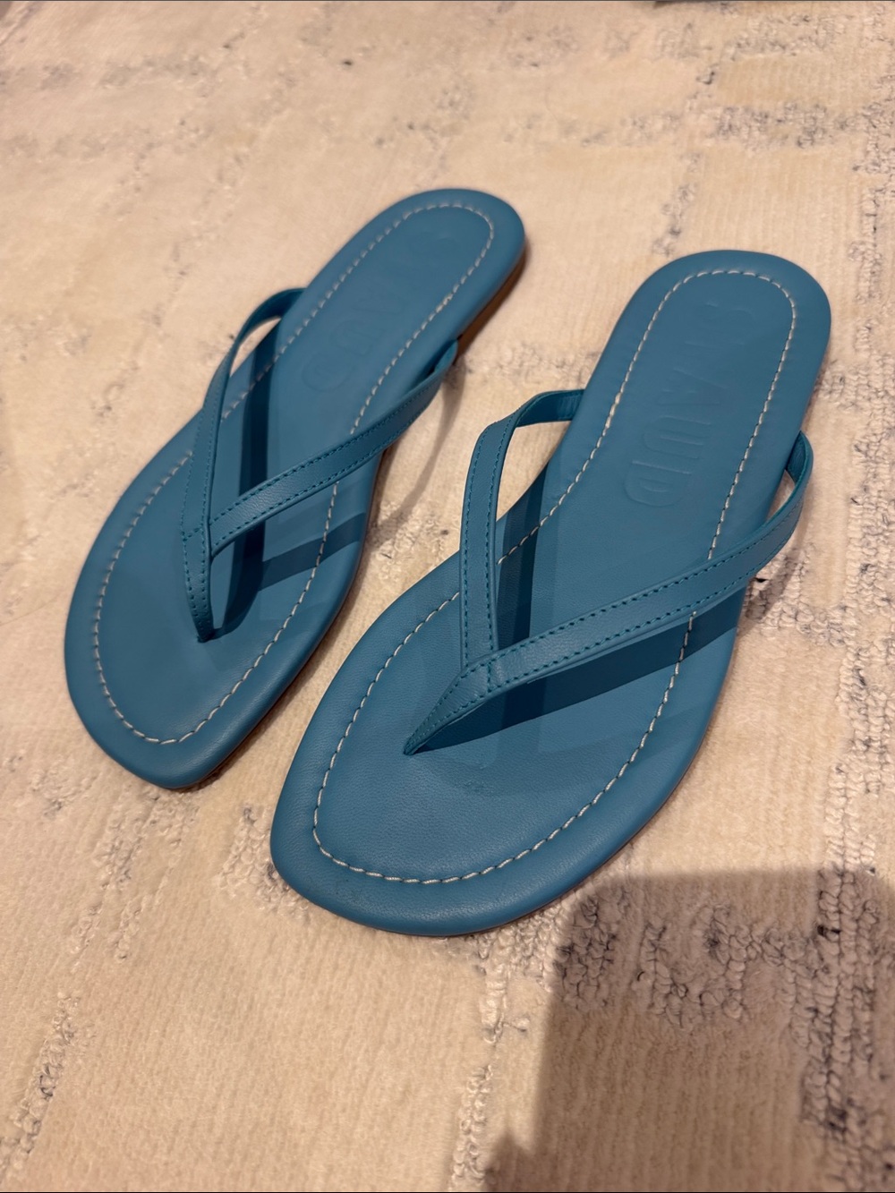 Staud Freja leather flip flop Teal - Casual Summer Slides